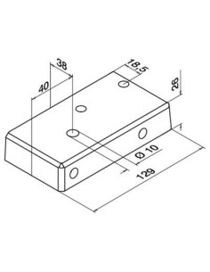 Base Izquierda para poste de barandilla de aluminio 9026 2