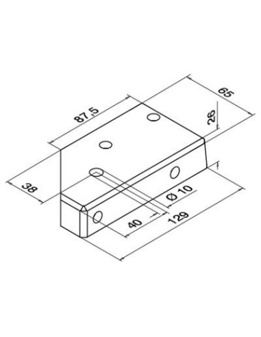 Plano Base para poste de aluminio 9026 Esquina exterior Izquierda