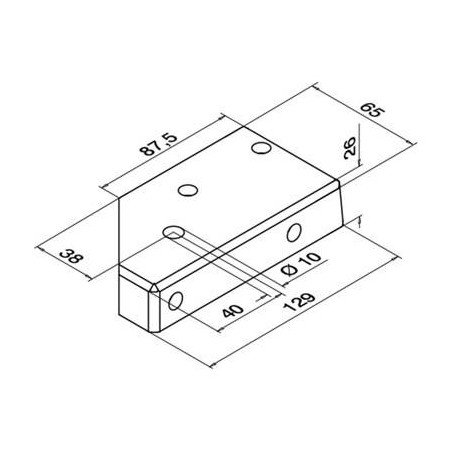 Plano Base para poste de aluminio 9026 Esquina exterior Izquierda
