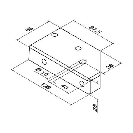 Plano Base para poste de aluminio 9027 Esquina exterior Derecho