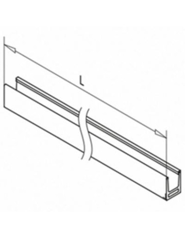 Plano Perfil para suelo montaje superior Mod 6919 en aluminio
