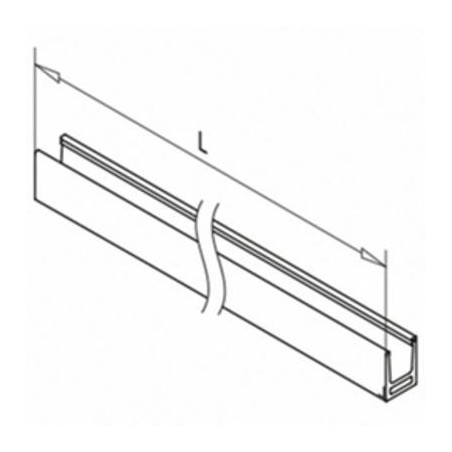 Plano Perfil para suelo montaje superior Mod 6919 en aluminio