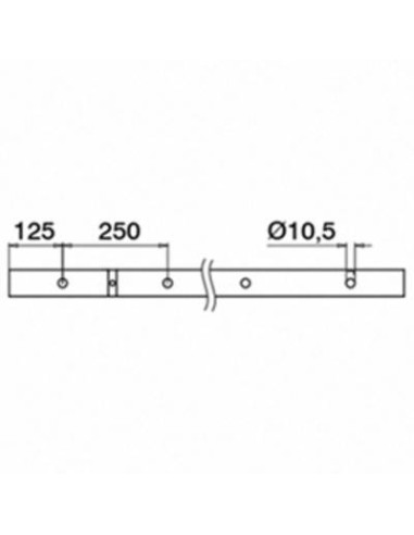 Plano Perfil para suelo montaje superior Mod 6919 en aluminio