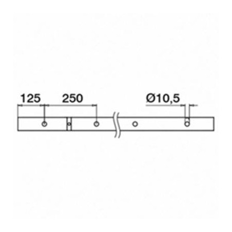 Plano Perfil para suelo montaje superior Mod 6919 en aluminio