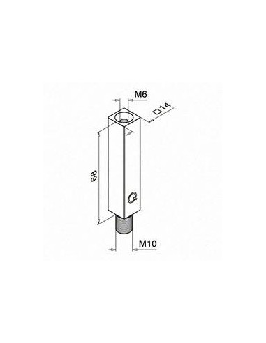 Plano Adaptador pasamanos a poste Square Line Mod. 4811 para tubo cuadrado o rectangular