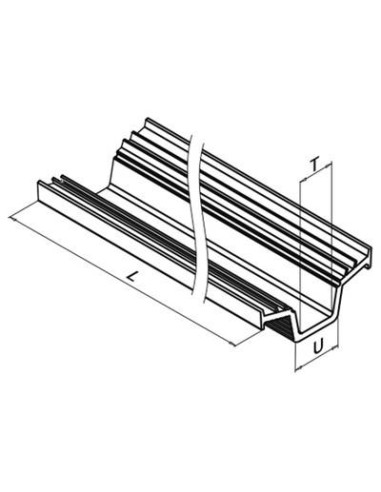 Plano Gomas para perfiles de aluminio barandilla de vidrio