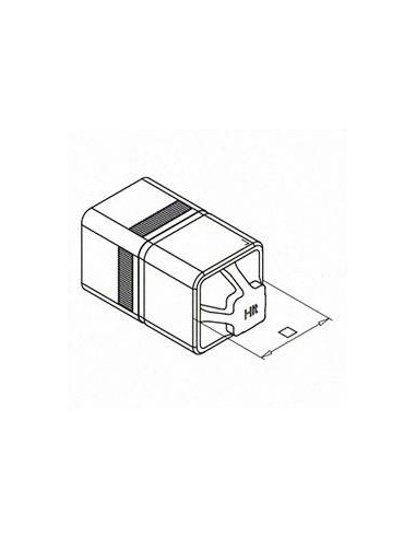 Plano Conector para tubo de pasamanos Mod. 5792 para tubo de 40x40mm