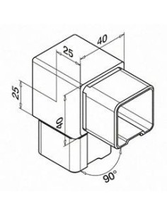 Conector para tubo Mod. 4301 para tubo de 40x40mm 2