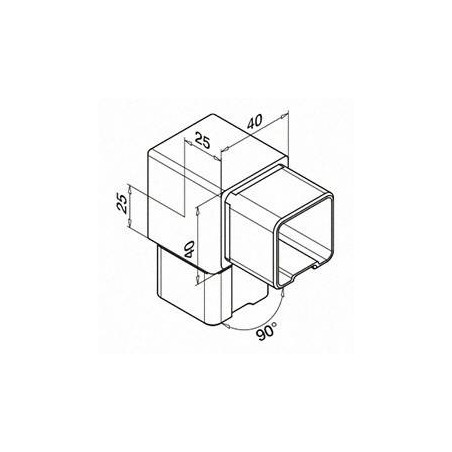 Plano Conector para tubo Mod. 4301 para tubo de 40x40mm