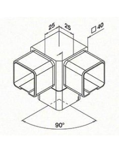 Conector para tubo Mod. 4304 para tubo de 40x40mm 2