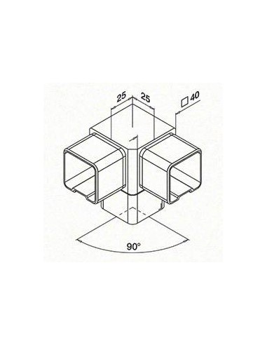 Plano Conector para tubo Mod. 4304 para tubo de 40x40mm