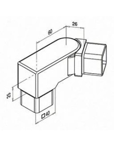 Conector ajustable de 0º a 70º para tubo Mod. 4317 para tubo de 40x40mm 2