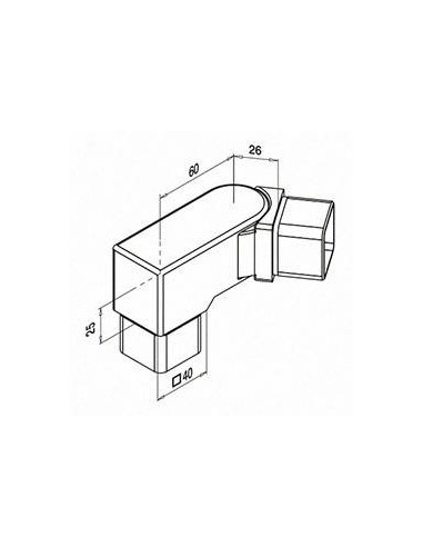 Plano Conector ajustable de 0º a 70º para tubo Mod. 4317 para tubo de 40x40mm