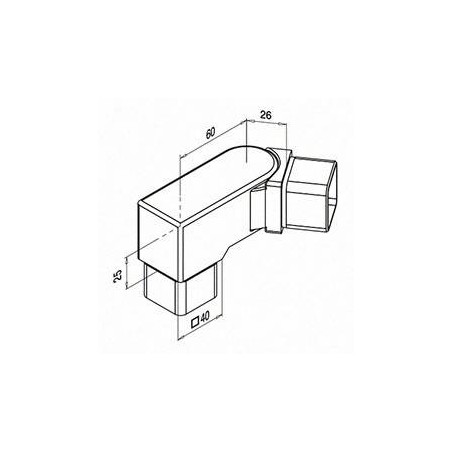 Plano Conector ajustable de 0º a 70º para tubo Mod. 4317 para tubo de 40x40mm