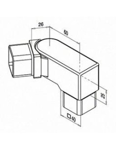 Conector ajustable de 0º a 70º para tubo Mod. 4318 para tubo de 40x40mm 2