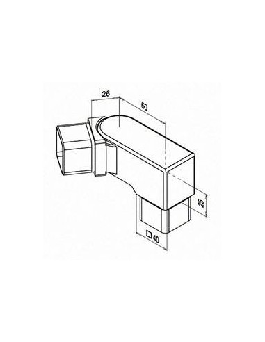 Plano Conector ajustable de 0º a 70º para tubo Mod. 4318 para tubo de 40x40mm