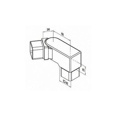 Plano Conector ajustable de 0º a 70º para tubo Mod. 4318 para tubo de 40x40mm
