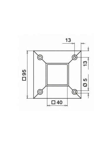 Plano Terminal Mod 4505 para tubo de 40x40mm