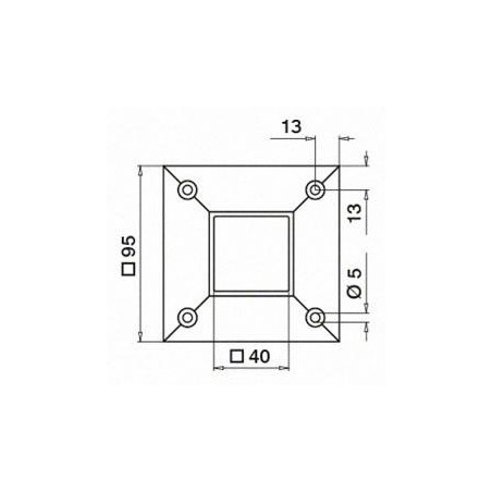 Plano Terminal Mod 4505 para tubo de 40x40mm