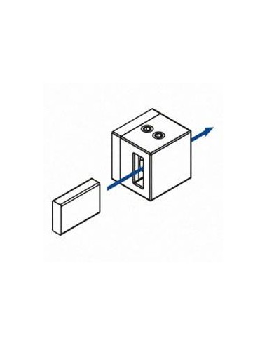 Soporte de travesaño centro para pletina de 15x5mm Mod 4820 en zamac (apariencia acero inox.)