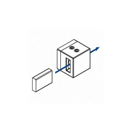 Soporte de travesaño centro para pletina de 15x5mm Mod 4820 en zamac (apariencia acero inox.)