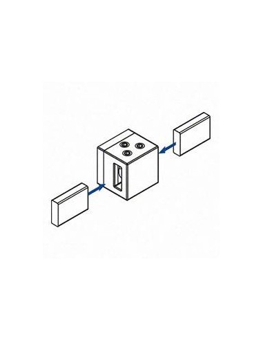 Soporte de travesaño centro unión para pletina de 15x5mm Mod 4821 en zamac (apariencia acero inox.)