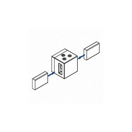 Soporte de travesaño centro unión para pletina de 15x5mm Mod 4821 en zamac (apariencia acero inox.)