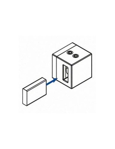Soporte de travesaño izquierdo para pletina de 15x5mm Mod 4822 en zamac (apariencia acero inox.)