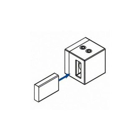 Soporte de travesaño izquierdo para pletina de 15x5mm Mod 4822 en zamac (apariencia acero inox.)