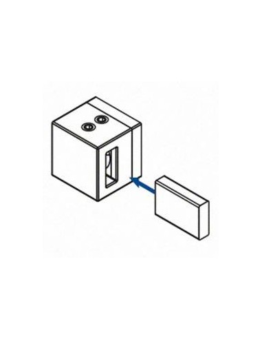 Soporte de travesaño derecho para pletina de 15x5mm Mod 4823 en zamac (apariencia acero inox.)