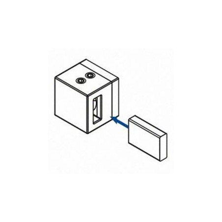 Soporte de travesaño derecho para pletina de 15x5mm Mod 4823 en zamac (apariencia acero inox.)