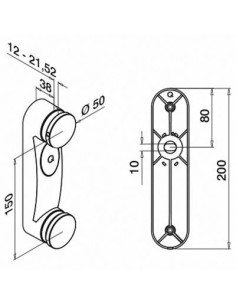 Adaptador para vidrio con base de soporte 0762 2