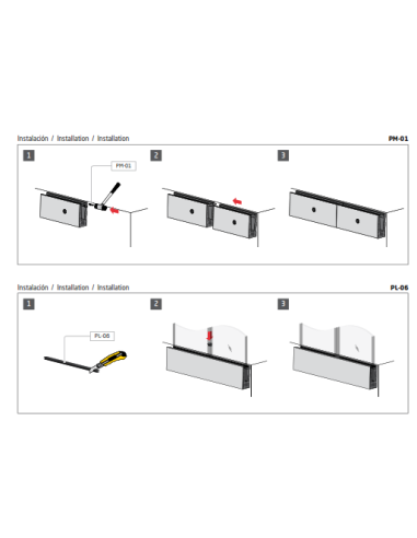 Barandilla vidrio Glassfit SV-1402 perfil suelo montaje superior