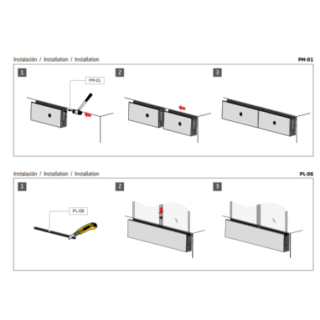 Barandilla vidrio Glassfit SV-1402 perfil suelo montaje superior