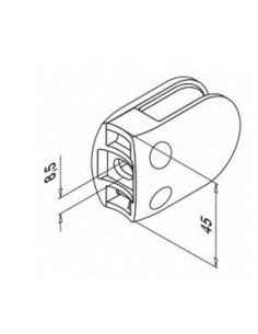 Pinza para vidrio mod 28 zamac para tubo redondo o plano 2