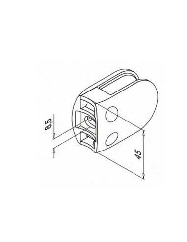 Plano Pinza para vidrio mod 28 zamac para tubo redondo o plano