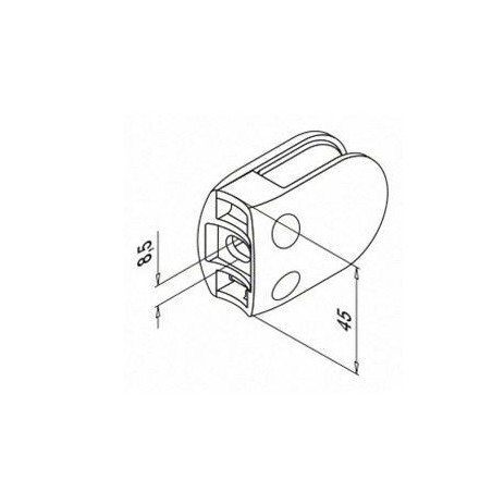 Plano Pinza para vidrio mod 28 zamac para tubo redondo o plano