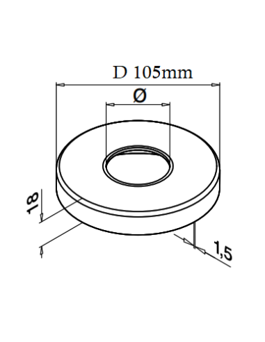 Plano del embellecedor de poste de acero inoxidable Modelo 512