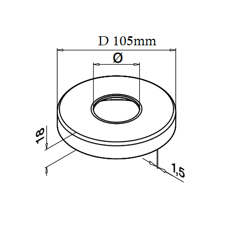Plano del embellecedor de poste de acero inoxidable Modelo 512