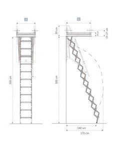 Escalera escamoteable para interior modelo Fan - Barmet.es 2