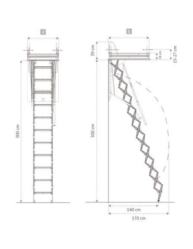Escalera escamoteable para interior modelo Fan - Barmet.es