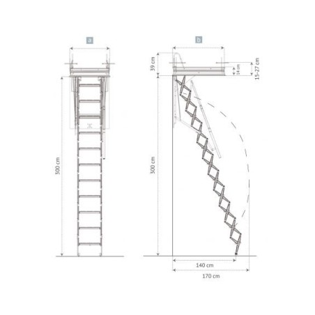 Escalera escamoteable para interior modelo Fan - Barmet.es
