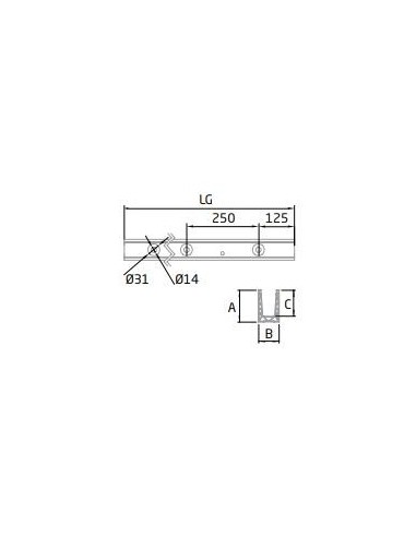 Plano Perfil en "U" GlassFit Flow SV-1501 Top