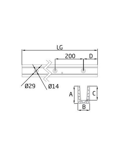Plano Perfil en "U" GlassFit Flow SV-1801 Top