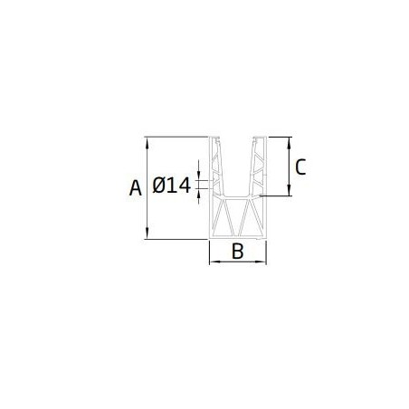 Plano Perfil en "U" GlassFit Flow SV-1802 Side