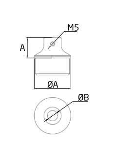Adaptador para pasamanos de acero inox BF y BG 2
