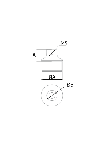 Plano Adaptador para pasamanos de acero inox AISI316 Modelo SA-420