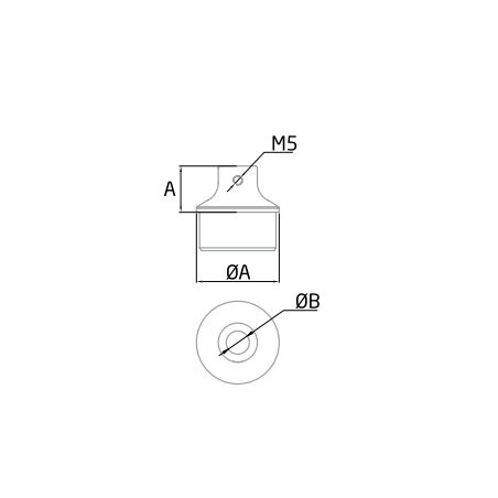 Plano Adaptador para pasamanos de acero inox AISI316 Modelo SA-420