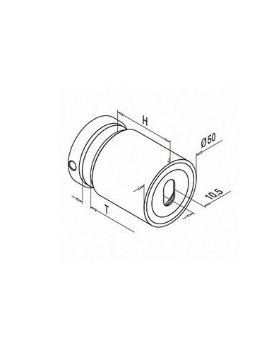Plano Adaptador para vidrio en acero inox AISI304 y AISI316 Mod 0749