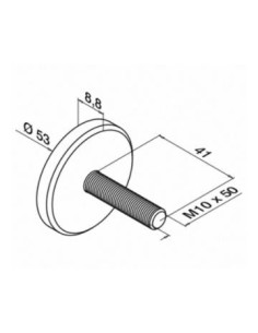 Adaptador para vidrio en acero inox. AISI316 Mod 0741 2